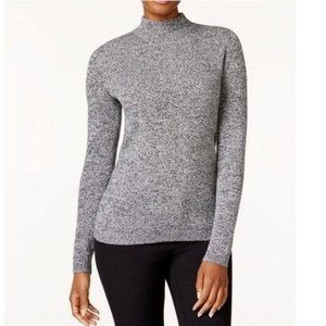 Karen Scott Grey Ribbed Turtleneck Sweater